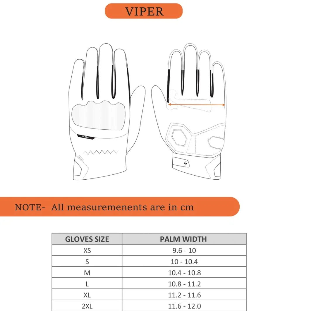 Scala Viper black neon genuine leather motorcycle riding gloves