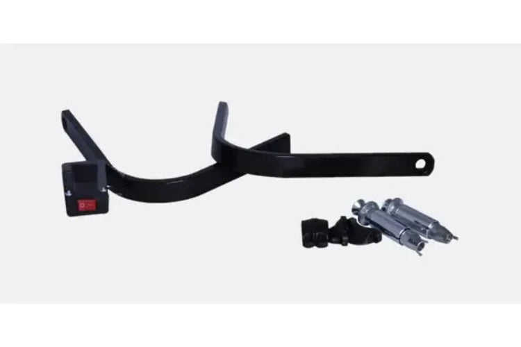 Universal motorcycle handguard with integrated fog light and auxiliary lighting
