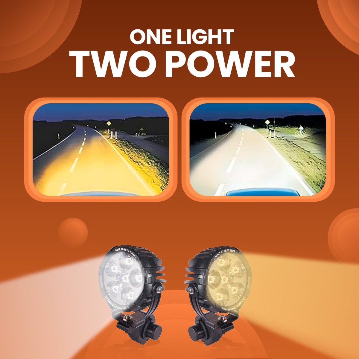 LGP DK660 90W 11200LM LED spotlight pair for motorcycle