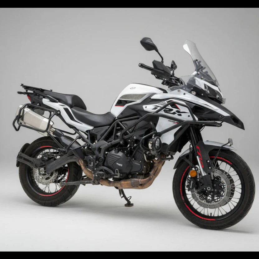 Barrel Storm stainless steel slip-on exhaust with link pipe for Benelli TRK 502X adventure motorcycle