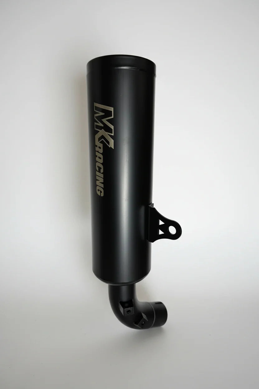 MK Racing matte black short can exhaust silencer for Harley-Davidson X440 and Hero Mavrick 400
