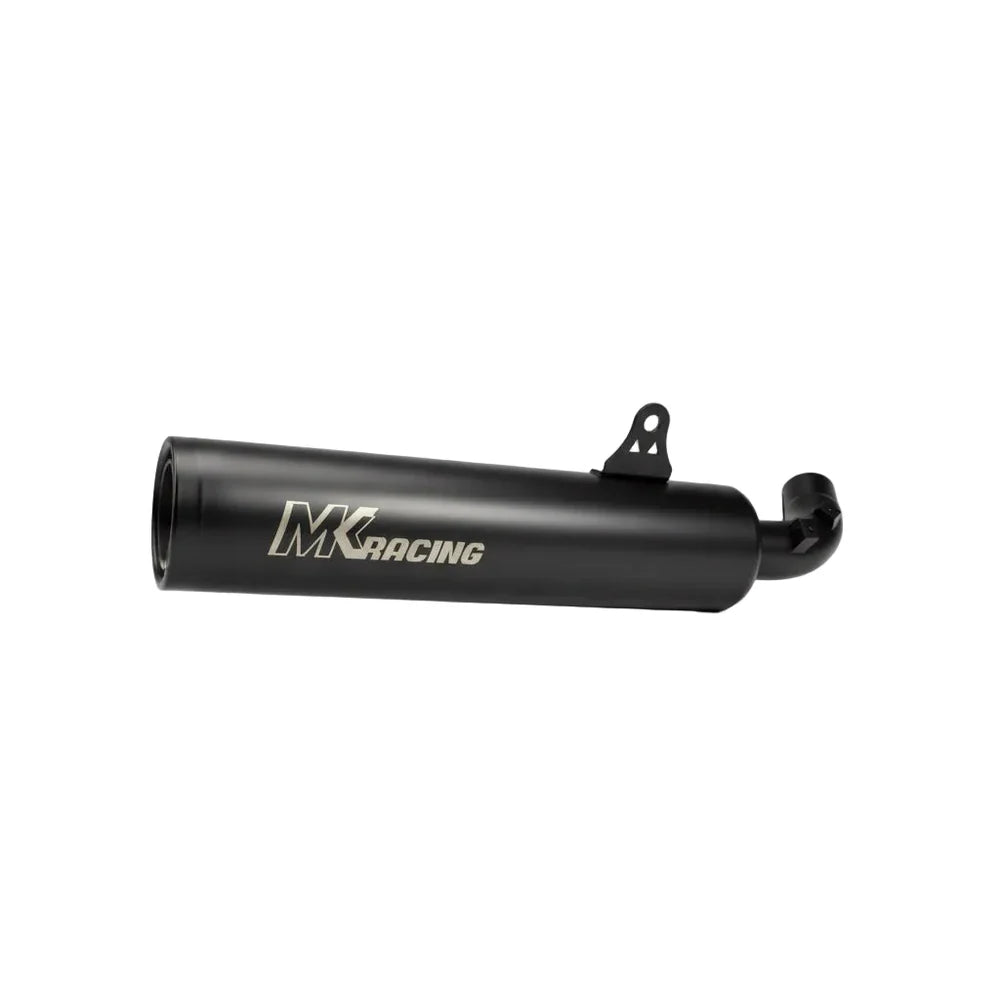 MK Racing matte black mid can slip-on exhaust silencer for Harley-Davidson X440