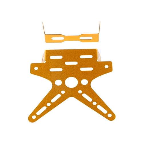 Adjustable Tail Tidy Number Plate Holder/License Plate Holder Bracket - Universal for all Bikes (Gold)