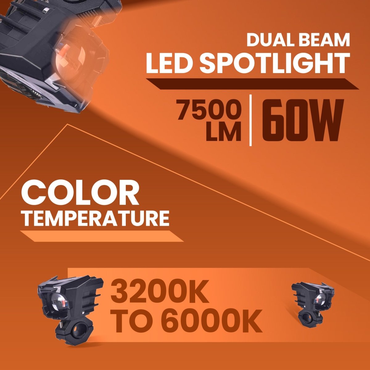 LGP DK34 60W dual beam LED spotlight for bike