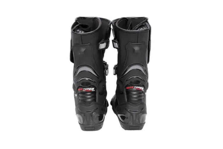 Moto Torque X1 Discovery Series waterproof motorcycle riding boots with TPU shin ankle heel protection and metal slider