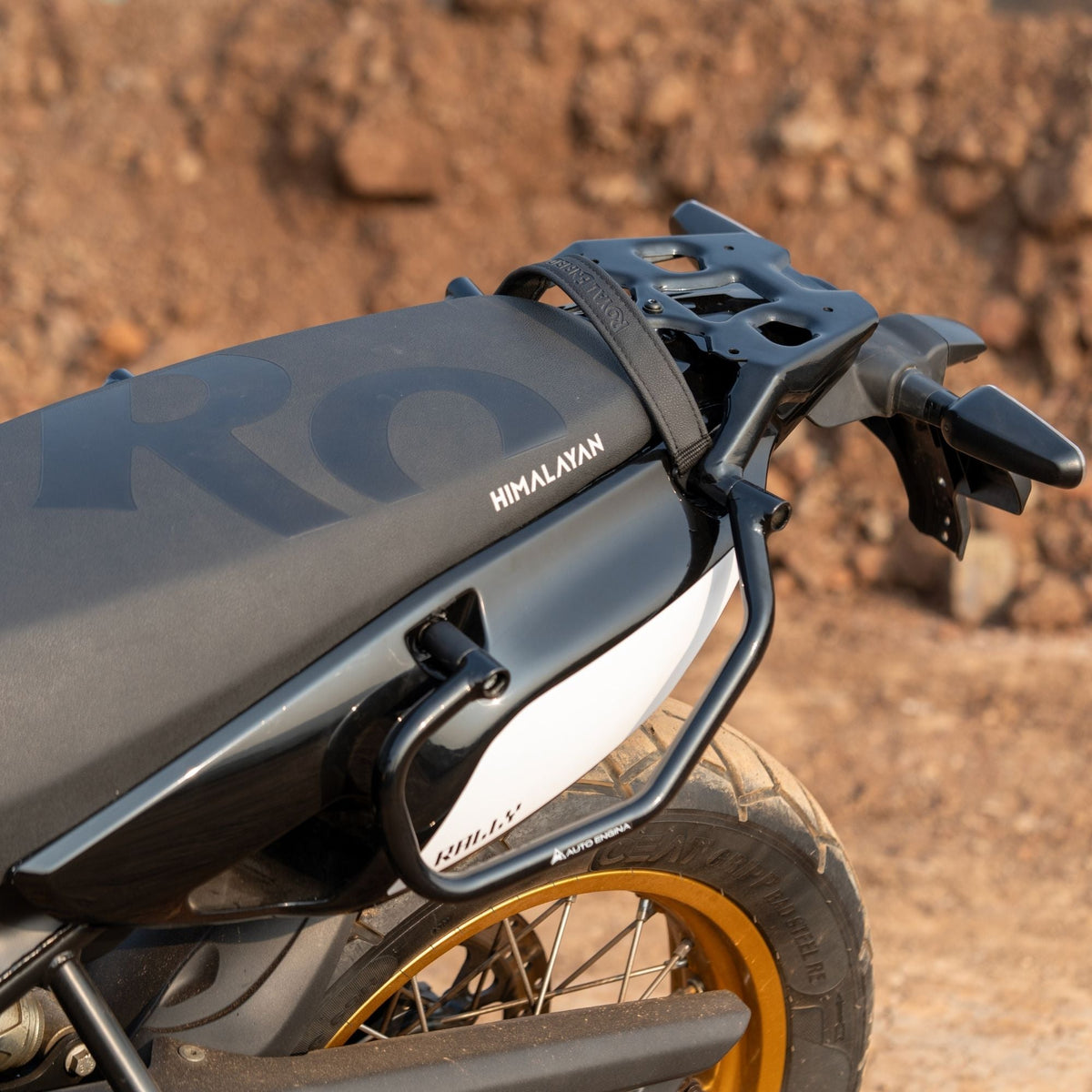 Auto Engina Rally Saddle Stay and Rally Top Rack for Royal Enfield Himalayan 450 Soft Luggage Combo