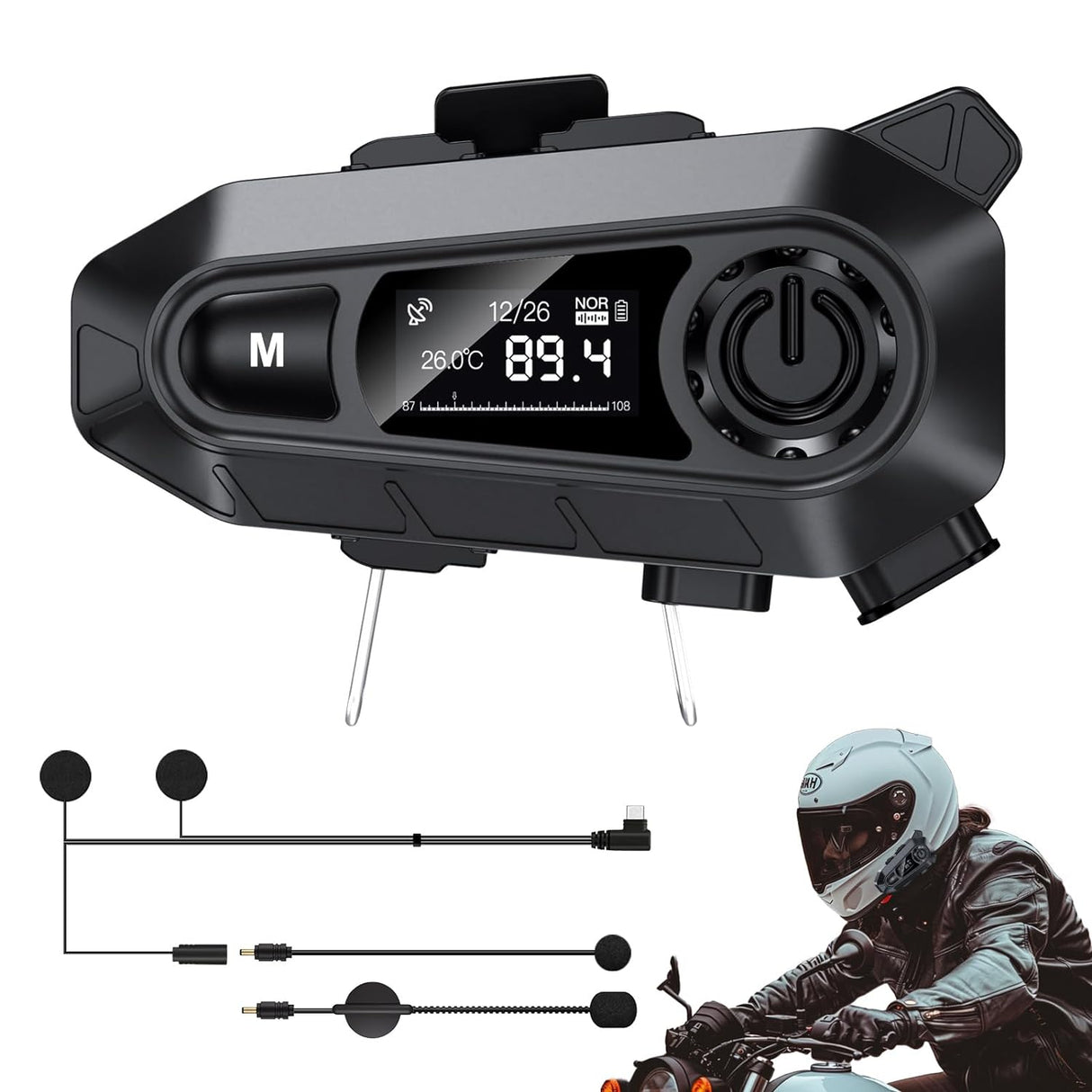 EDYELL A1 Motorcycle Bluetooth Headset Black Color