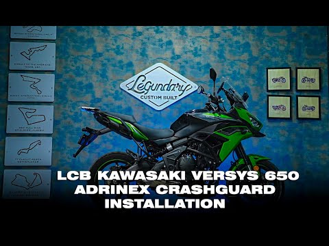 Legundary Custom Adrinex Crash Guard for Kawasaki Versys 650 Black Mild Steel Engine Protection Frame