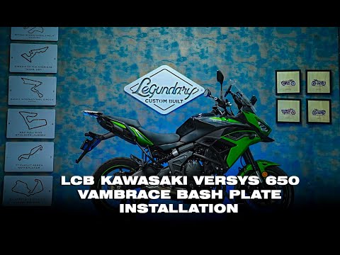 Legundary Custom Vambrace Bash Plate for Kawasaki Versys 650 Black Mild Steel Engine Sump Guard Protection