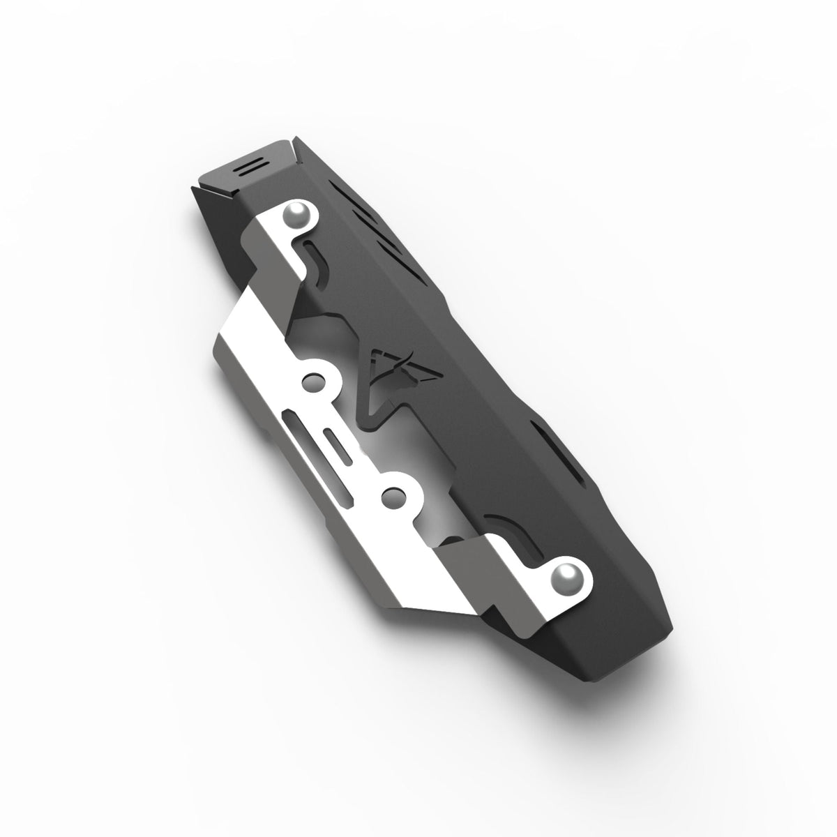 Auto Engina Master Cylinder Guard for Royal Enfield Himalayan 450 in textured matte black with stainless steel detailing