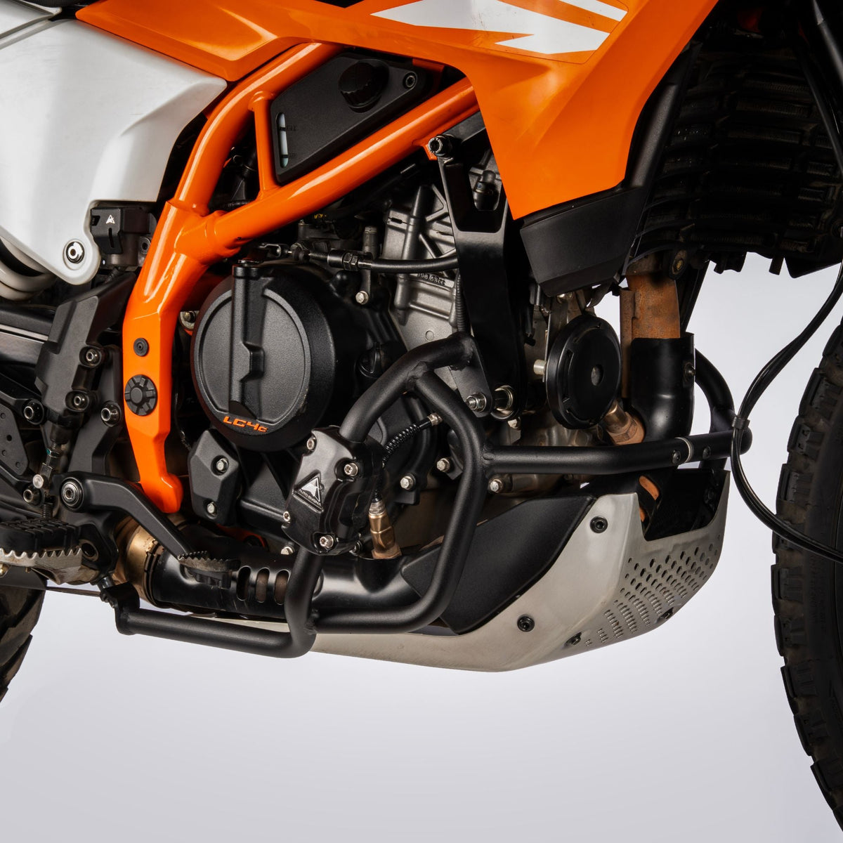 Auto Engina Engine Guard for 2026 KTM 390 Enduro R with 22mm Mild Steel Tubes and Integrated Nylon Sliders