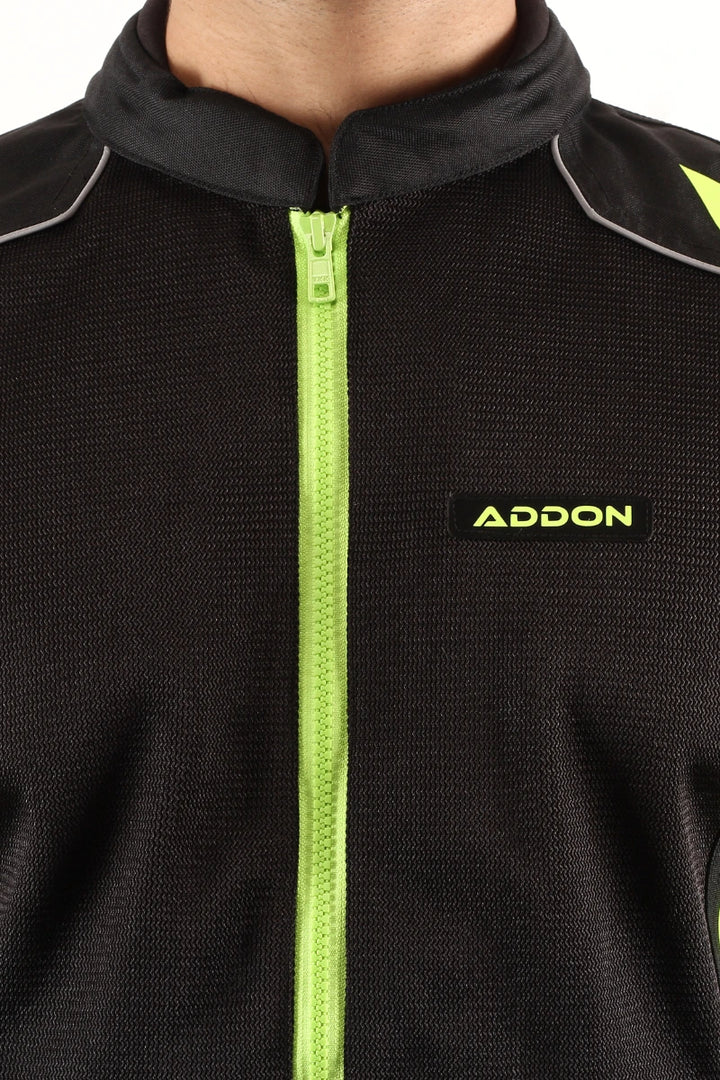 Lone Ranger Women Addon Pro Black Neon Green Level 2 Armored Motorcycle Riding Jacket