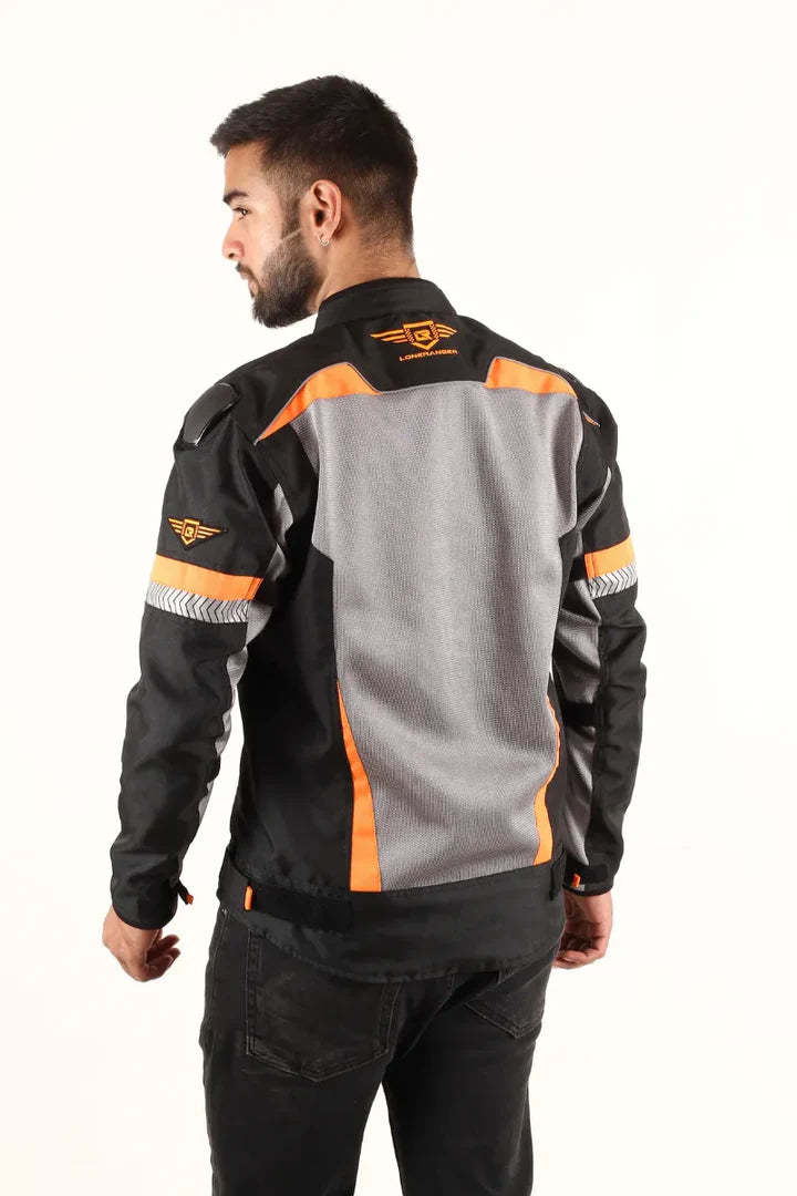 Lone Ranger Addon Pro Max black orange riding jacket