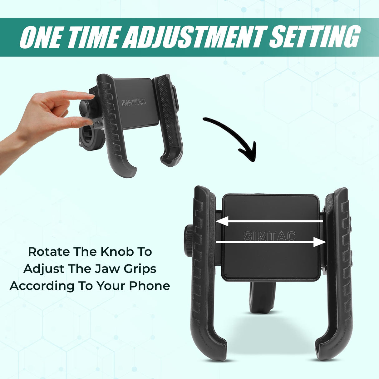 Simtac JQL1 Quick Lock Jaw Grip Mobile Holder for Bike Motorcycle Phone Mount