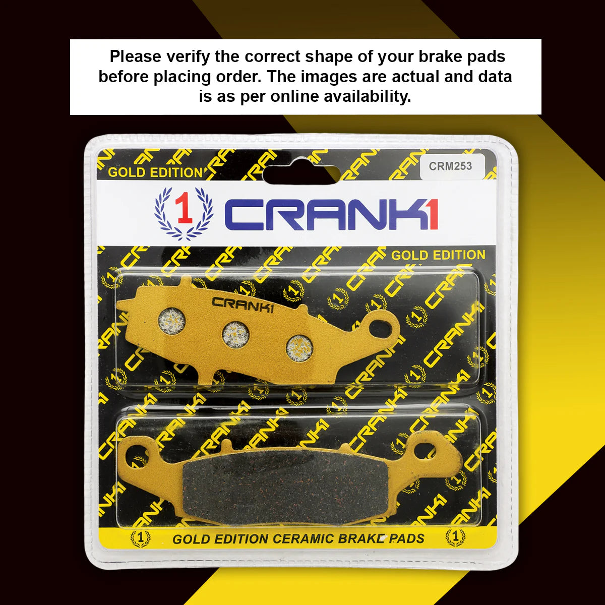 CRANK1 Ceramic Front Brake Pads CRM534 CRM253 for Kawasaki Ninja 650 2006-2016 Left Right HH Rated Disc Brake Pads