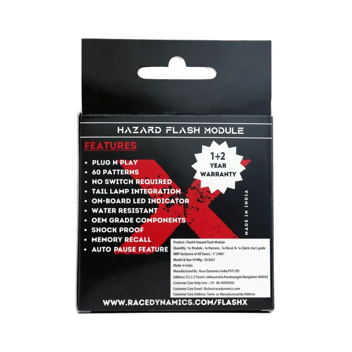 Race Dynamics Flash X hazard flash module for Bajaj Dominar 400 and Dominar 250 with 60 blink patterns
