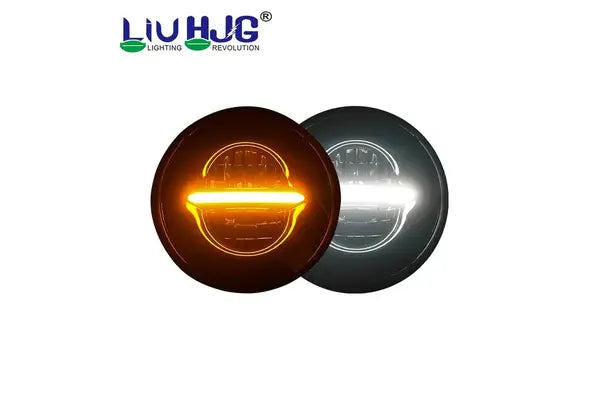 LIU HJG Minus 7 Inch 110W LED Headlight for Royal Enfield Thar Gypsy Harley Davidson