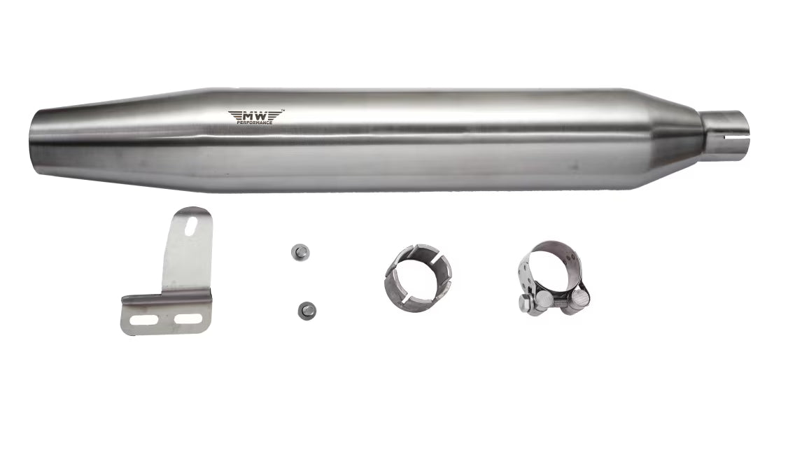 Motowings Type II cone barrel steel matte exhaust Royal Enfield Classic 350 500 UCE premium slip on exhaust