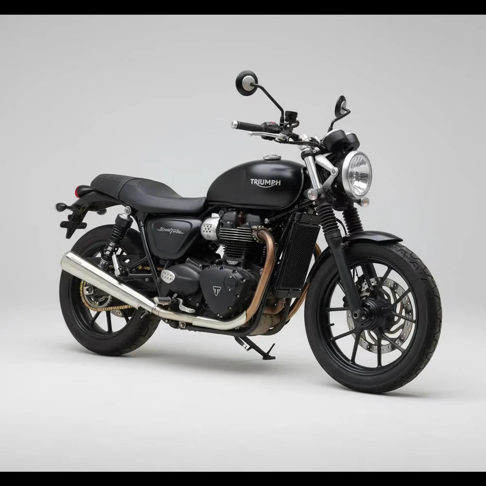 B Twinn stainless steel slip-on exhaust for Triumph Street Twin 900 motorcycle
