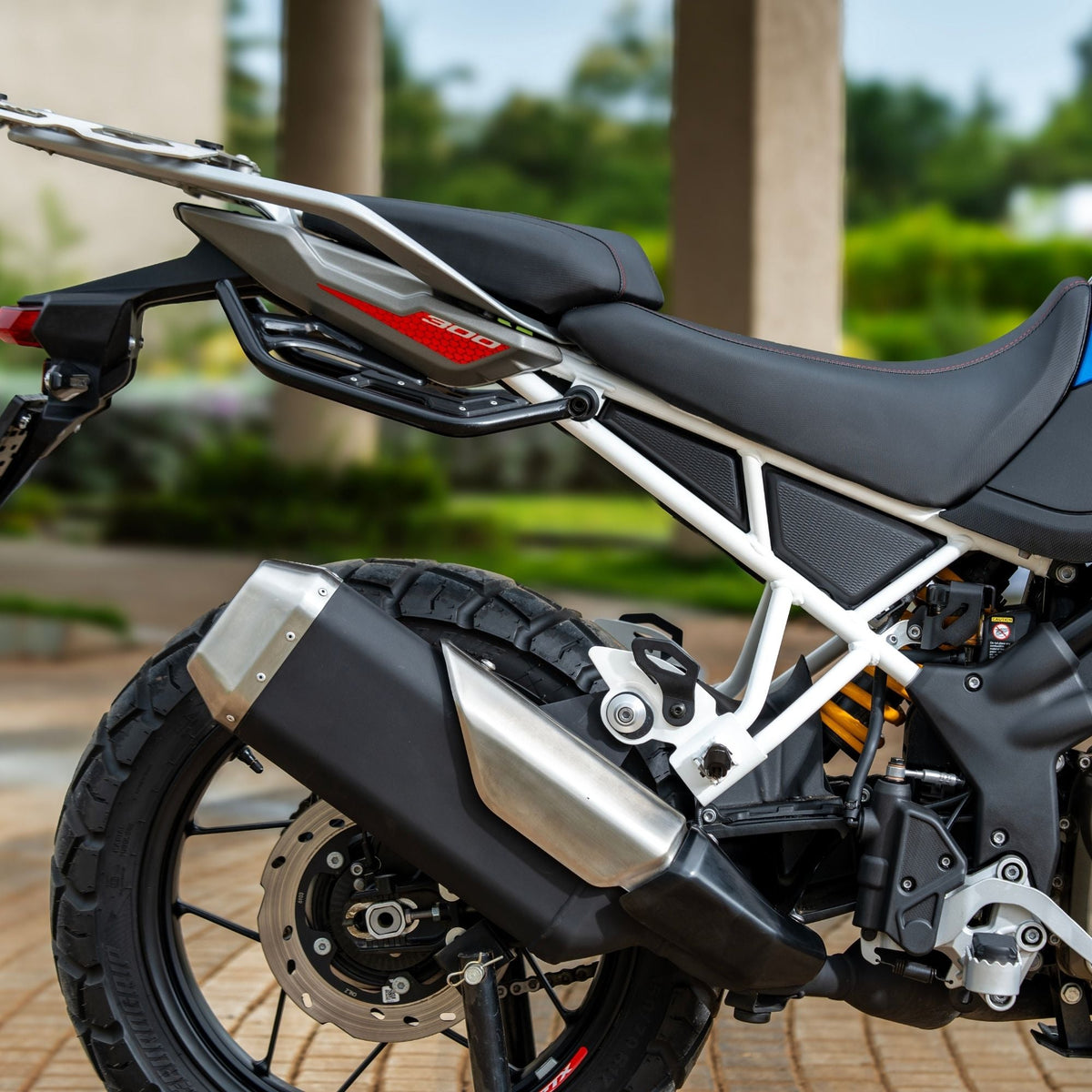 Auto Engina Luggage Strap Mount for TVS Apache RTX 300 | Soft Luggage Tie-Down & Saddle Stay Mount
