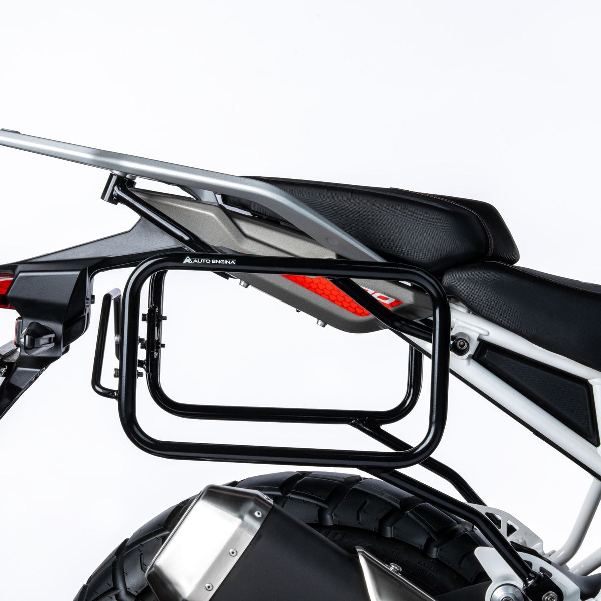 Auto Engina Pannier Stays for TVS Apache RTX 300 with aluminium pannier and touring luggage mounting support