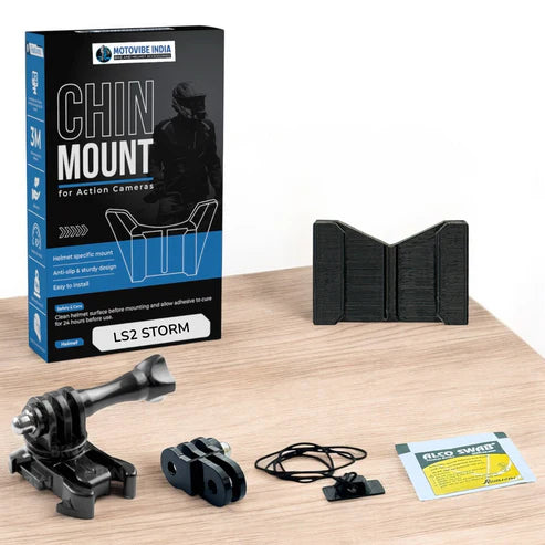 LS2 Storm 1 helmet chin mount installed for GoPro POV riding footage