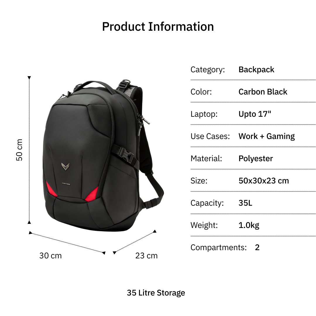 Vantora VOLEN 35L Laptop Backpack for Work, College, Travel & Daily Commute