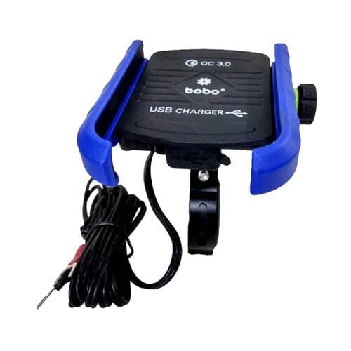 BOBO Jaw-Grip Aluminium (with fast USB 3.0 charger) Bike / Cycle Phone Holder Motorcycle Mobile Mount
