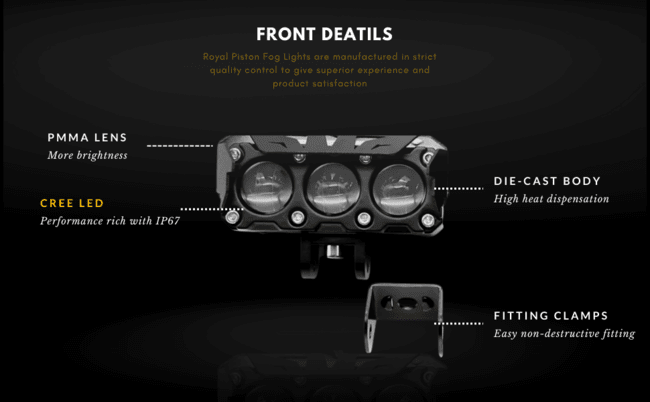 Original HJG Series of Premium Fog Light (3 Round LED HJG Fog Light, 60W per pc * 2 = 120W Total) White Yellow