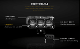 HJG Original 90W Mega Drive 3 Lens Dual Color White/Yellow LED Foglights (Set of 2)