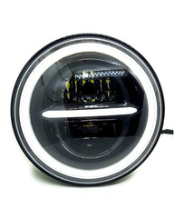 HJG 7 Inch Round Headlight Compatible with Royal Enfield, Jeep &amp; Harley Davidson (Harley Minus Headlight)