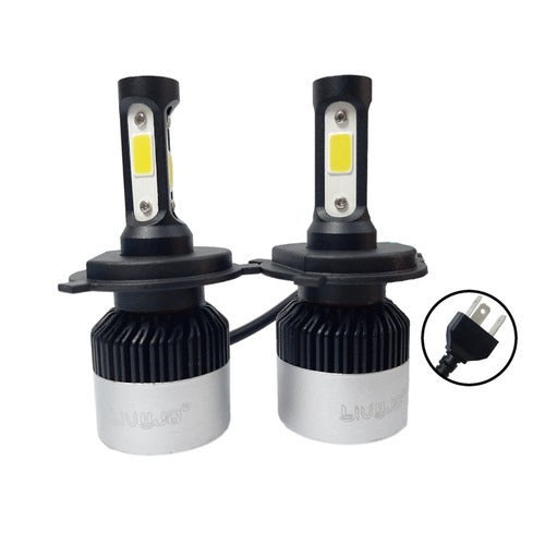 LIU HJG Motorcycle LED Headlight Bulb Yellow/White With H4 Fitting (12V-36V) (30W-50W, pack Of 1)