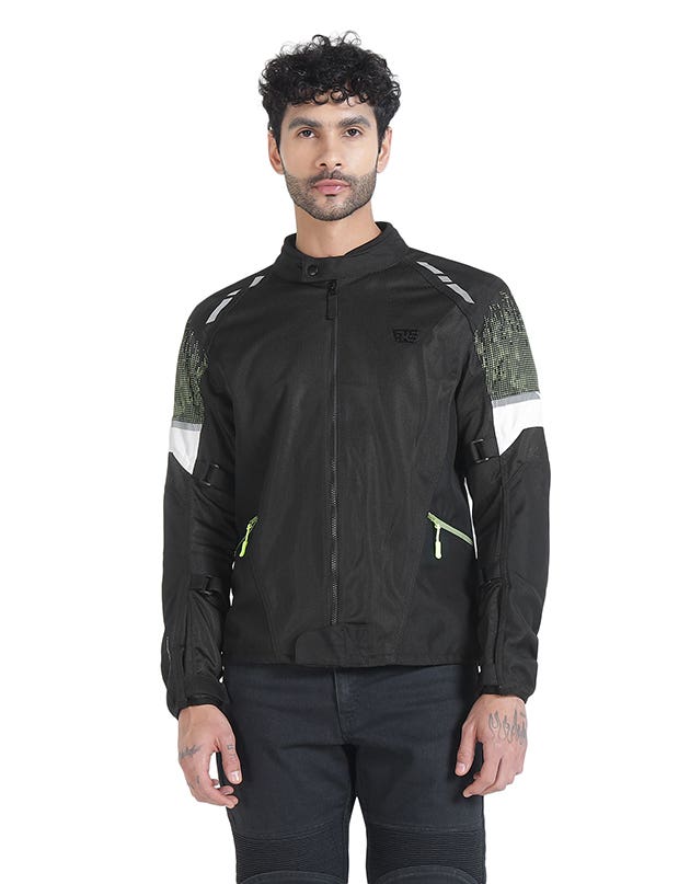 Royal Enfield Streetwind Eco 3 Riding Jacket in Red, Green and Grey