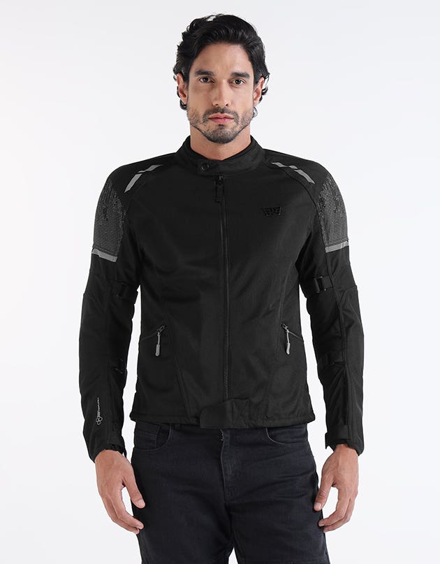 Royal Enfield Streetwind Eco 3 Riding Jacket in Red, Green and Grey