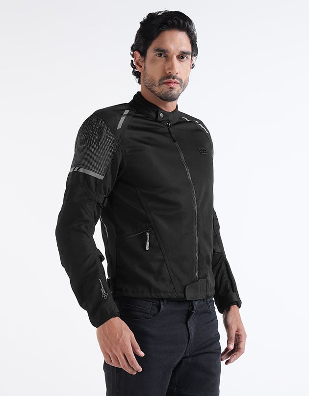 Royal Enfield Streetwind Eco 3 Riding Jacket in Red, Green and Grey
