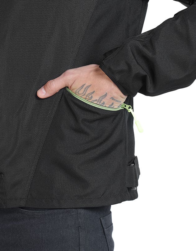 Royal Enfield Streetwind Eco 3 Riding Jacket in Red, Green and Grey