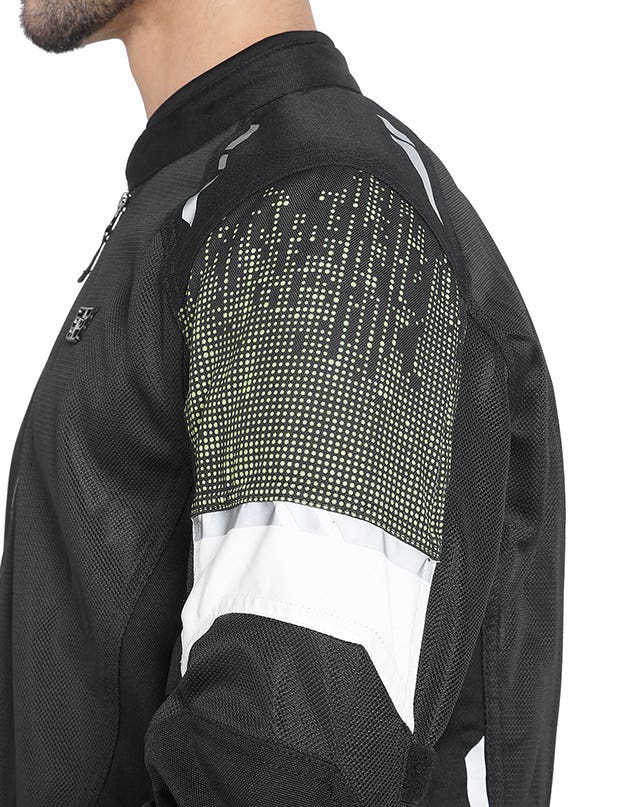 Royal Enfield Streetwind Eco 3 Riding Jacket in Red, Green and Grey