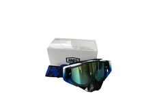 100% The Motocross & Mountain Biking MX Goggle –BLUE WHITE BLACK TINTED