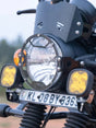 Legundary Custom Oculus headlight shield for Royal Enfield Hunter 350 black mild steel polycarbonate protector