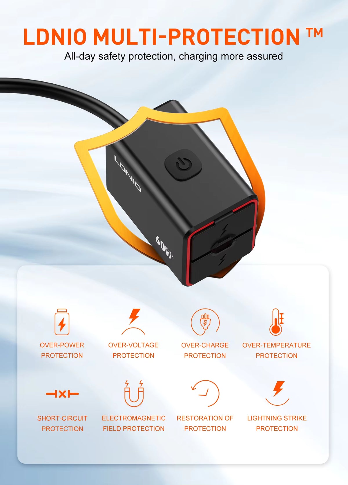 LBC Moto LDNIO C108 60W motorcycle fast charger PD 3.0 QC 3.0 type C USB waterproof bike charging adapter