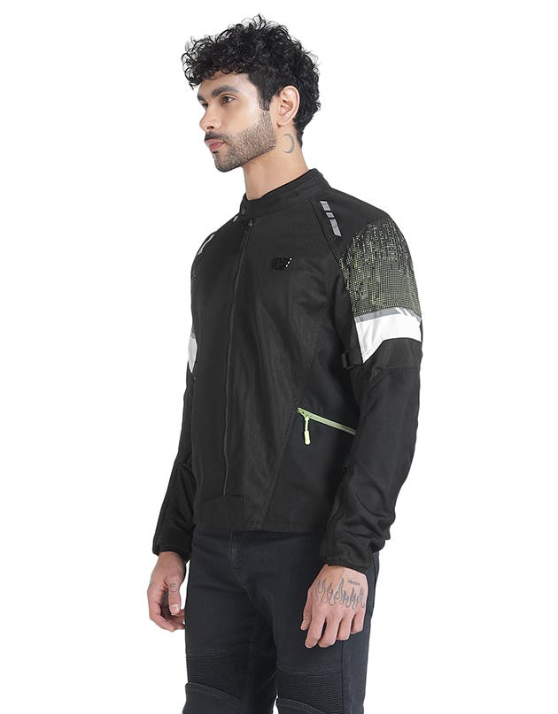 Royal Enfield Streetwind Eco 3 Riding Jacket in Red, Green and Grey