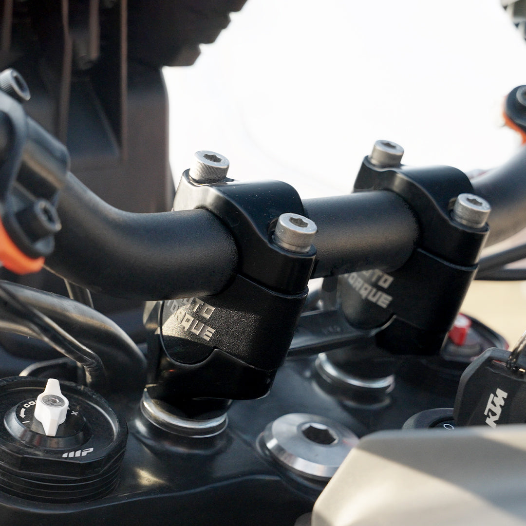 Mototorque handlebar riser KTM 390 Adventure 2025 CNC adjustable bar riser comfort control upgrade