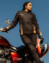 Royal Enfield Tourer Women’s Riding Jacket in Blue and Golden