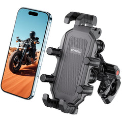 EDYELL 360 Degree Anti-Shake Motorcycle Phone Mount Holder for 5.4-6.9 Inch Smartphones