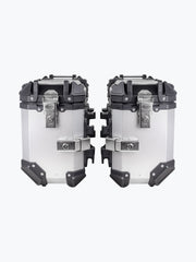 Legundary Custom Fort Knox Series SB 36L Aluminium Motorcycle Saddle Box Black Silver Touring Side Luggage Waterproof Hard Case