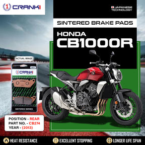 CRANK1 Sintered Rear Brake Pads CB274 for Honda CB1000R 2013 Motorcycle Brake Pads