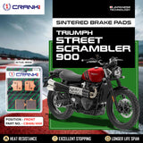 CRANK1 CB406/4 Sintered Front Brake Pads for Triumph Street Scrambler 900 and Street Twin 900