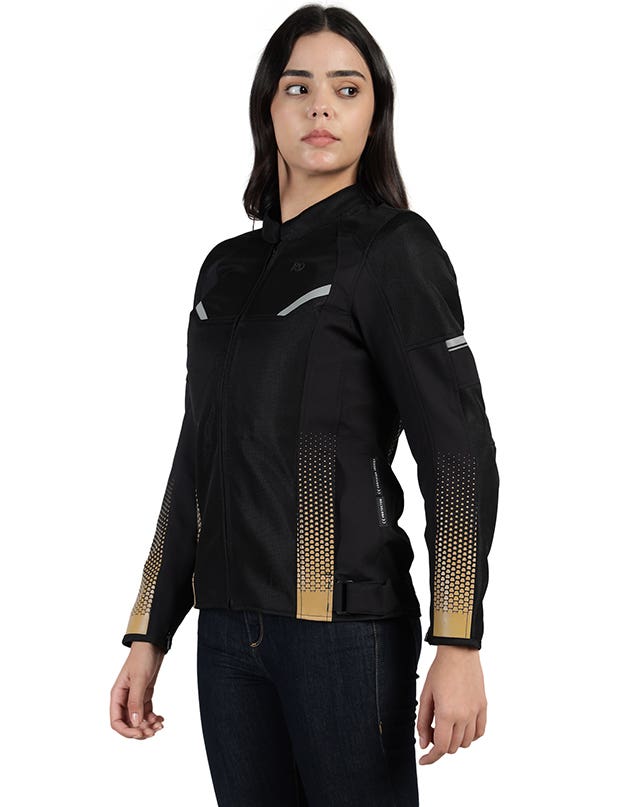 Royal Enfield Tourer Women’s Riding Jacket in Blue and Golden