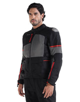 Royal Enfield Crossroader V2 Grey Neon riding jacket with CE armour