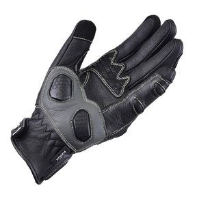 BBG RidePro KNOX black leather motorcycle riding gloves